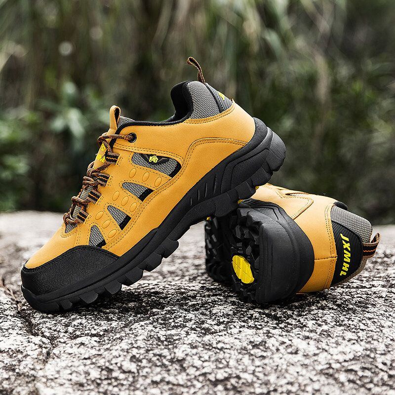 Atmungsaktive Rutschfeste Weiche Sohle Für Herren Reine Farbe Outdoor Klettern Lässige Sportschuhe