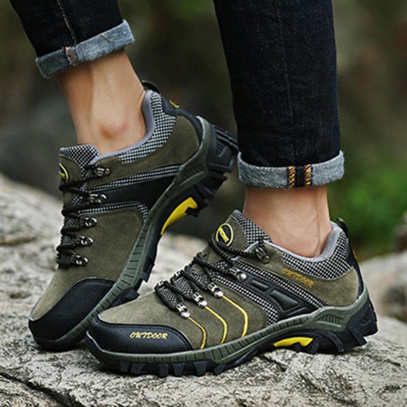 Atmungsaktive Weiche Outdoor Schnürsneaker Für Herren