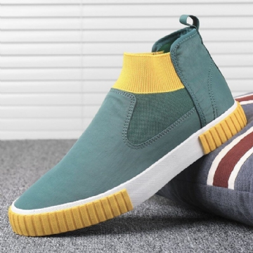 Bequeme Atmungsaktive Elastische Slip On High Top Sneakers Für Herren