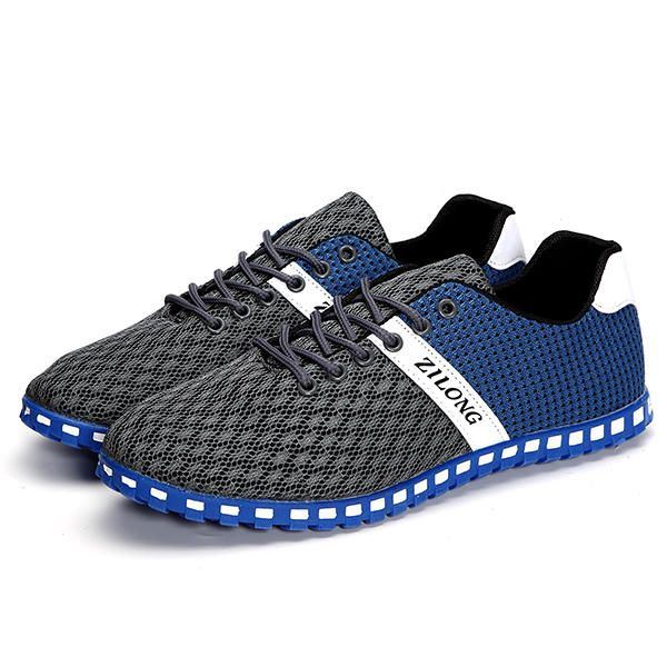 Big Size Men Mesh Atmungsaktive Casual Outdoor Canvas Flat Sneakers