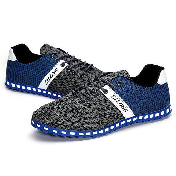 Big Size Men Mesh Atmungsaktive Casual Outdoor Canvas Flat Sneakers