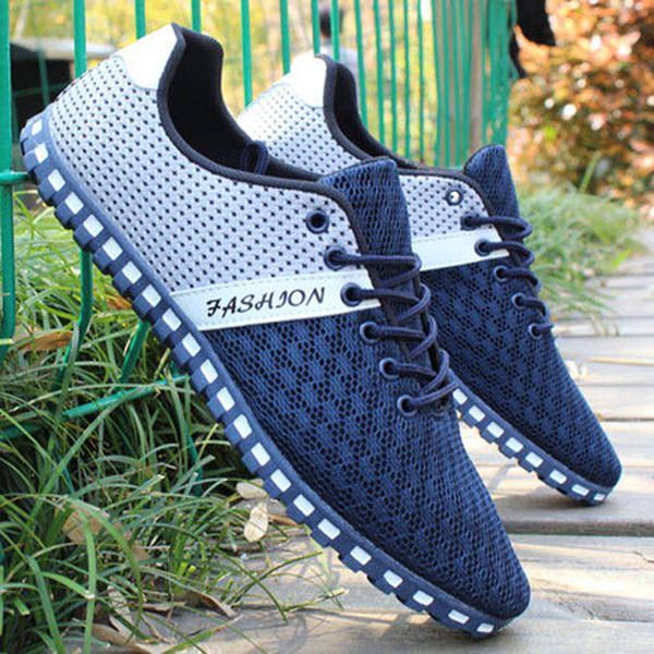 Big Size Men Mesh Atmungsaktive Casual Outdoor Canvas Flat Sneakers