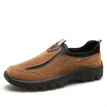 Elastische Slip On Outdoor Wanderschuhe Aus Wildleder Für Herren