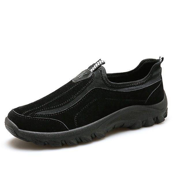 Elastische Slip On Outdoor Wanderschuhe Aus Wildleder Für Herren