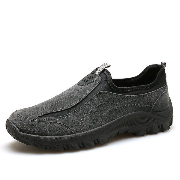 Elastische Slip On Outdoor Wanderschuhe Aus Wildleder Für Herren