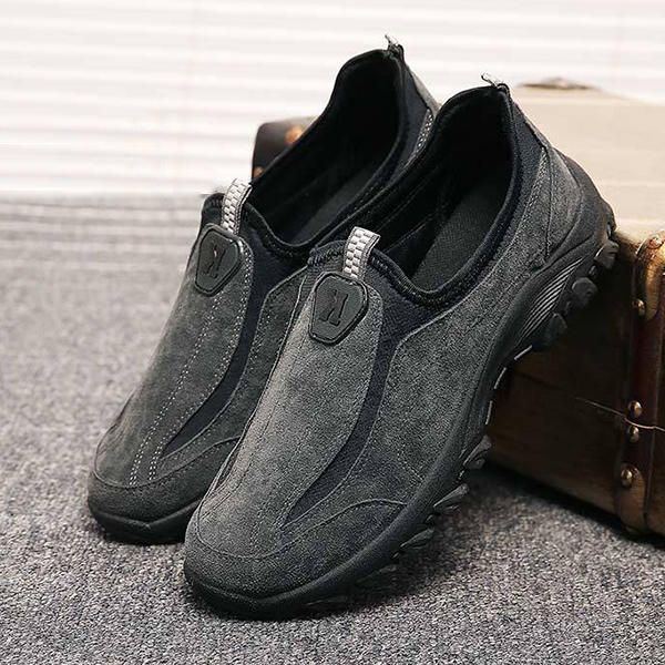 Elastische Slip On Outdoor Wanderschuhe Aus Wildleder Für Herren