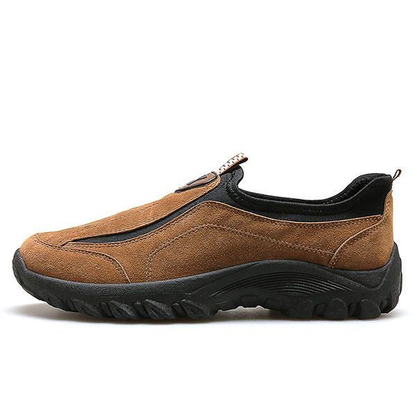 Elastische Slip On Outdoor Wanderschuhe Aus Wildleder Für Herren