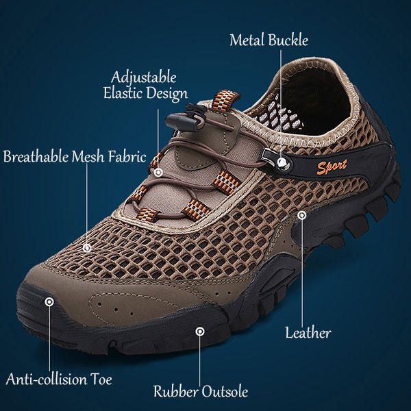 Herren Anti Kollisions Zehen Mesh Outdoor Wanderschuhe