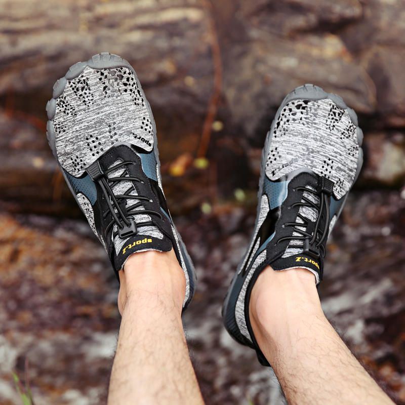 Herren Elastischer Stoff Rutschfeste Wander Wanderschuhe Für Den Außenbereich