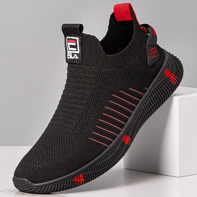 Herren Laufschuhe Mit Weicher Sohle Leicht Atmungsaktiv Fliegende Strickschuhe