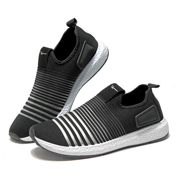 Herren Mesh Strick Slip On Lässige Sportschuhe Mit Weicher Sohle