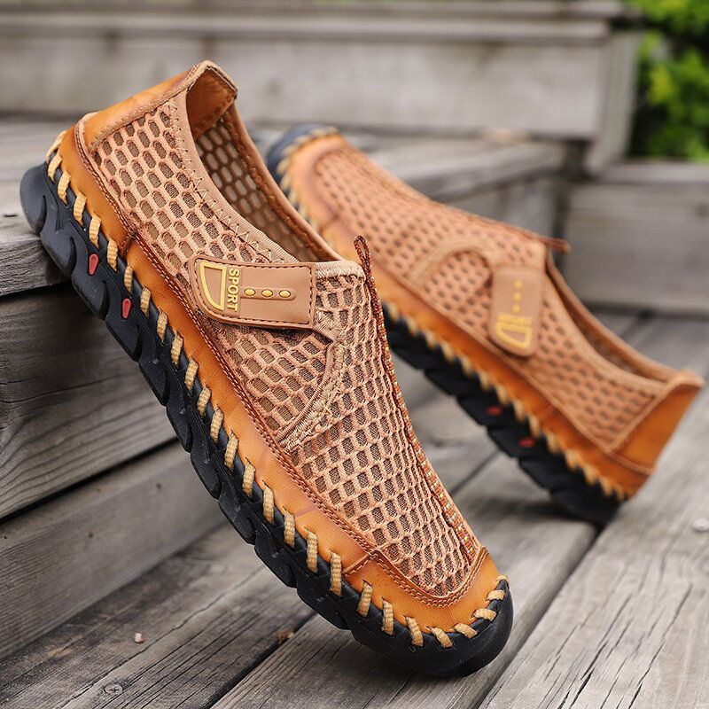 Herren Outdoor Handnähte Schnell Trocknende Freizeit Wasserschuhe Aus Mesh