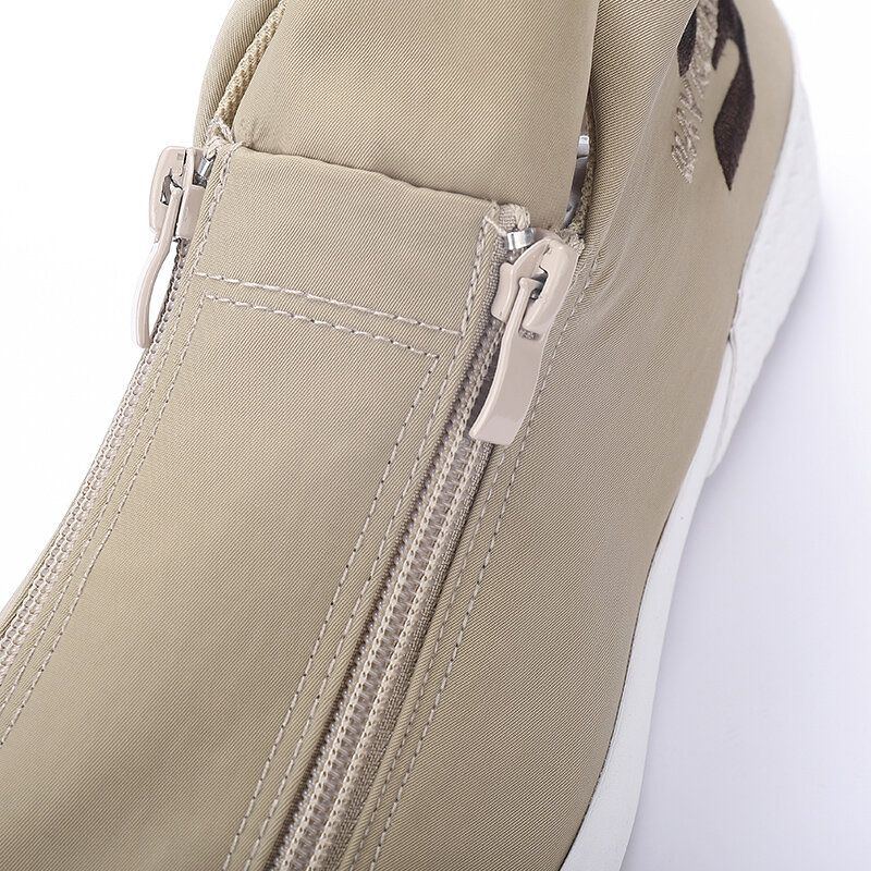 Herren Rubber Cap Toe Front Zipper Bequeme Atmungsaktive Canvas High Top Ankle Casual Sneakers