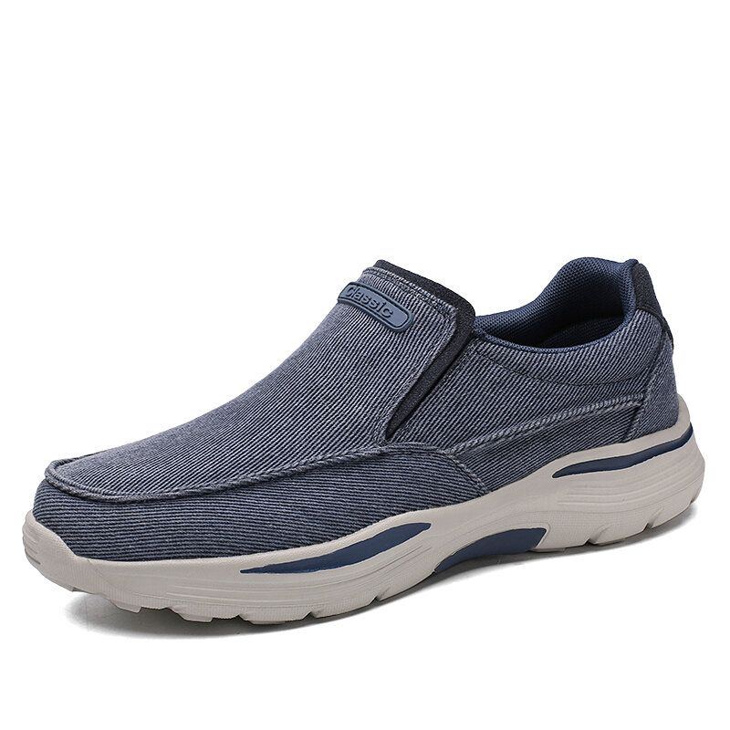 Herren Sport Leichte Plattform Bequeme Slip On Lässige Denim Turnschuhe