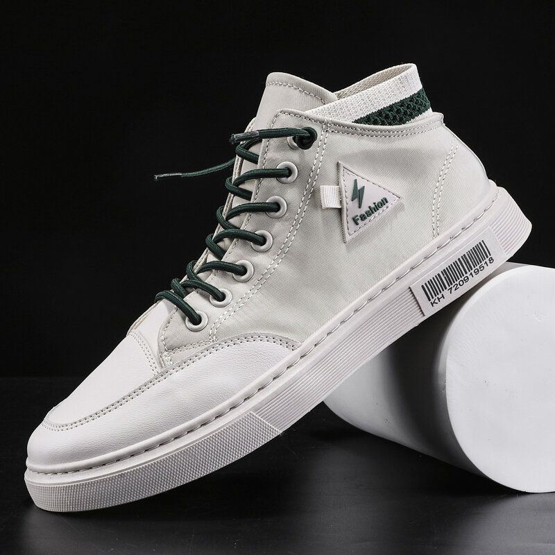 Herren Stilvolle Nähte Canvas Bequeme Atmungsaktive High Top Casual Sneakers