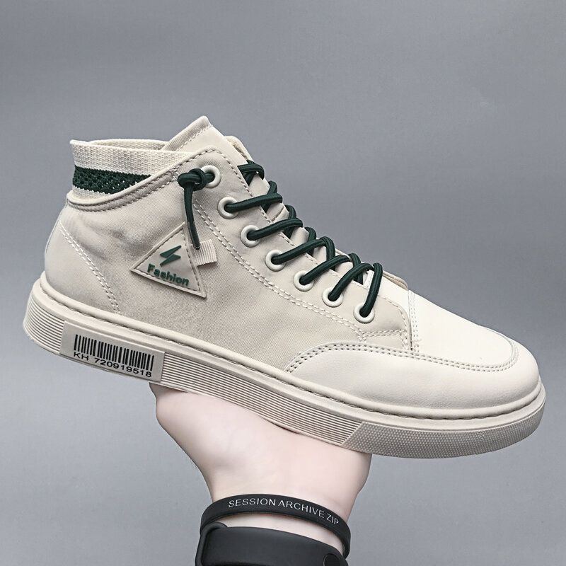 Herren Stilvolle Nähte Canvas Bequeme Atmungsaktive High Top Casual Sneakers