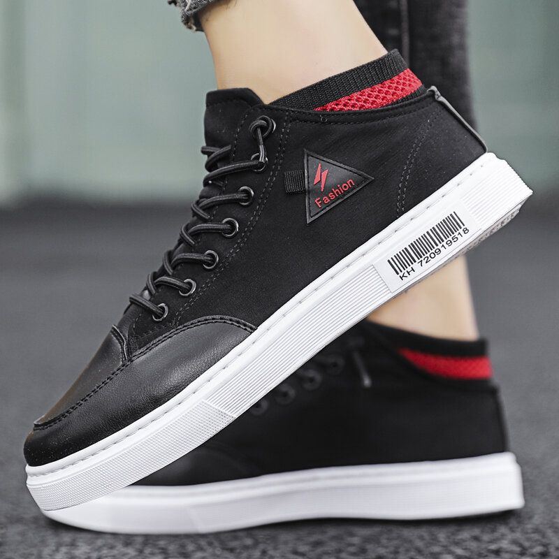 Herren Stilvolle Nähte Canvas Bequeme Atmungsaktive High Top Casual Sneakers