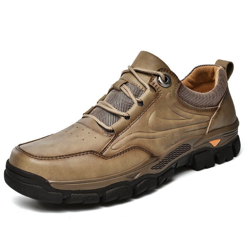 Herren Walking Outdoor Lace Up Rutschfeste Freizeitschuhe