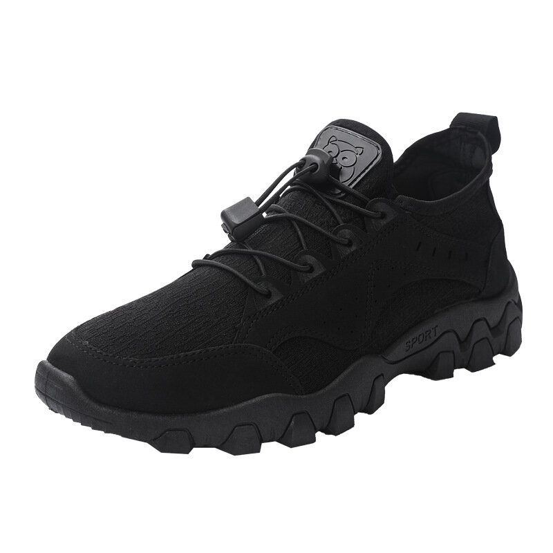 Herren Atmungsaktive Weiche Sohle Elastische Schnürsenkel Trendy Spleißen Outdoor Wandern Lässige Sportschuhe