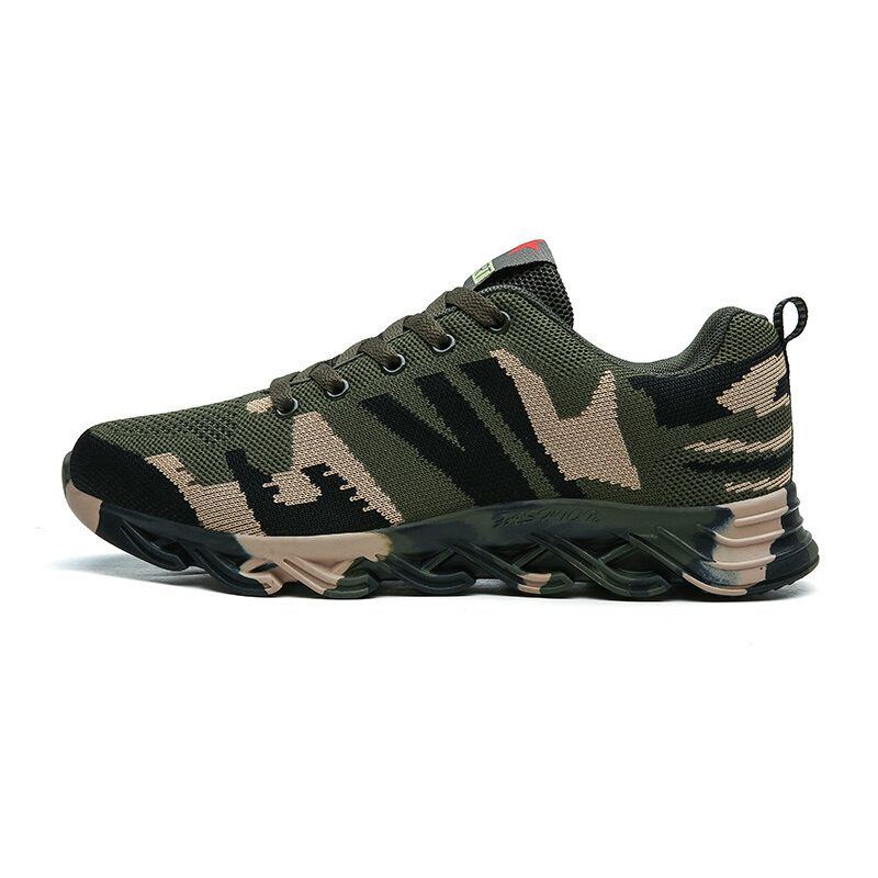 Herren Camouflage Strickstoff Atmungsaktive Rutschfeste Weiche Freizeit Laufschuhe