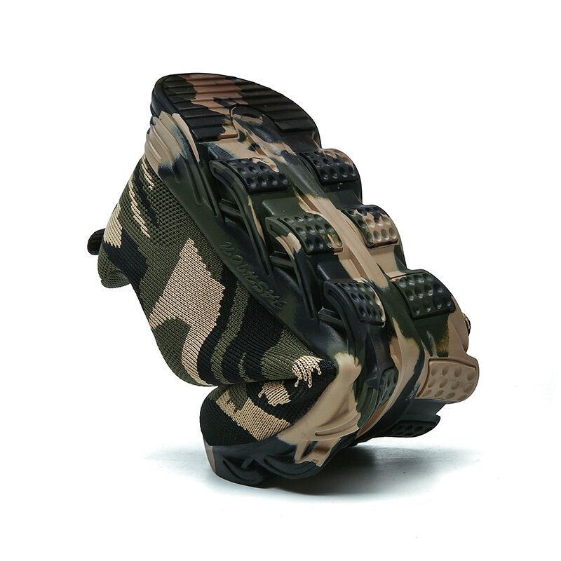 Herren Camouflage Strickstoff Atmungsaktive Rutschfeste Weiche Freizeit Laufschuhe