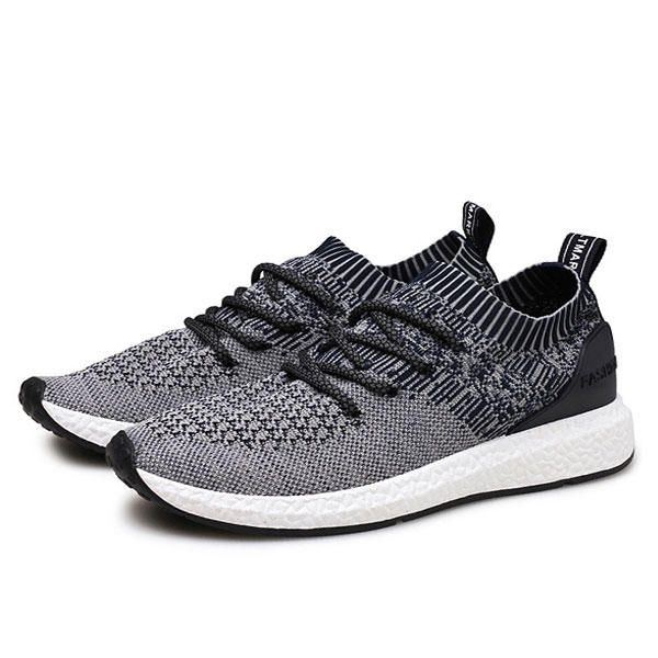 Herren Casual Soft Sole Lace Up Sport Gestrickte Sportschuhe