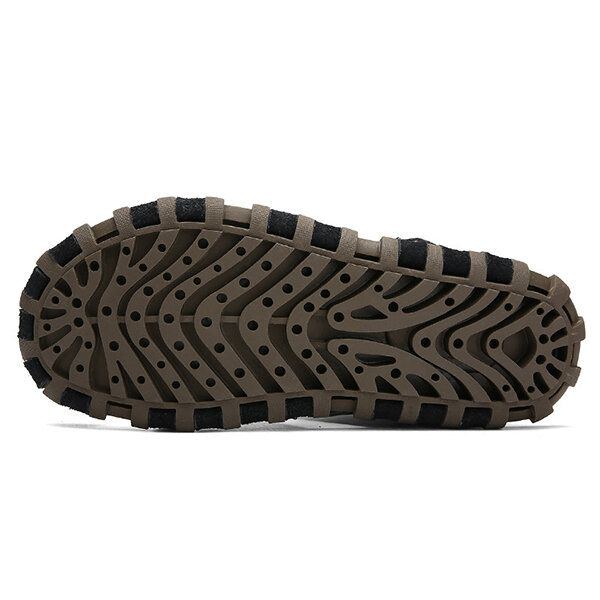 Herren Leder Atmungsaktive Weiche Sohle Rutschfeste Geschlossene Zehen Strand Lässige Outdoor Sandalen