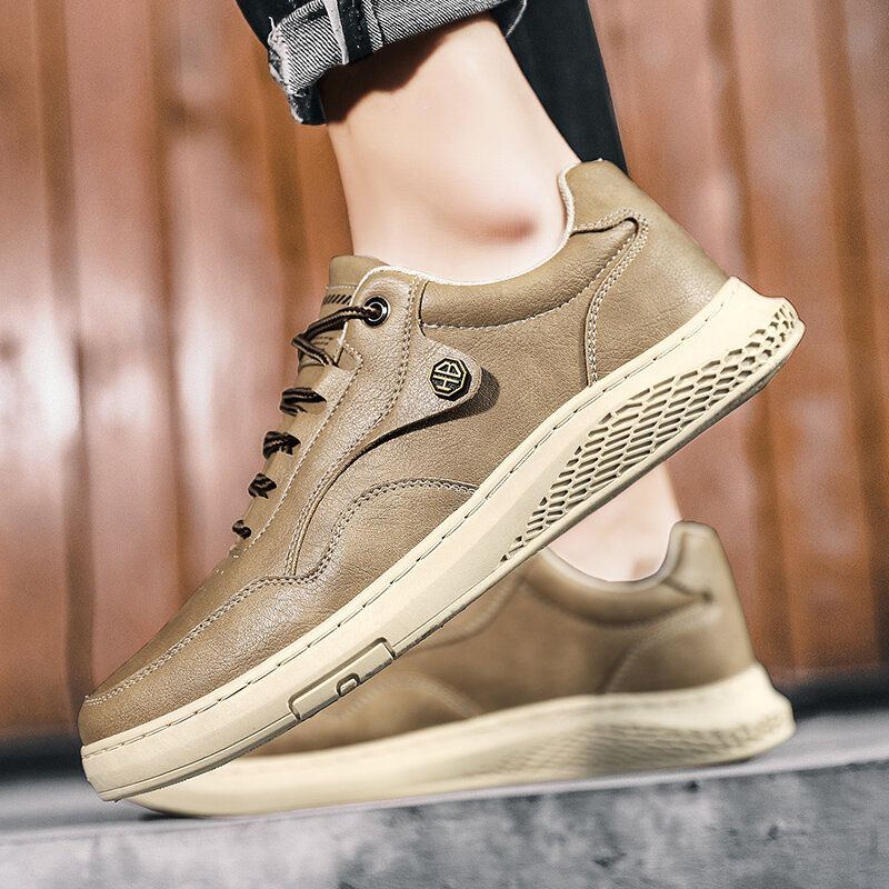 Herren Mikrofaser Leder Atmungsaktive Weiche Sohle Rutschfeste Frühlings Low Top Sportschuhe