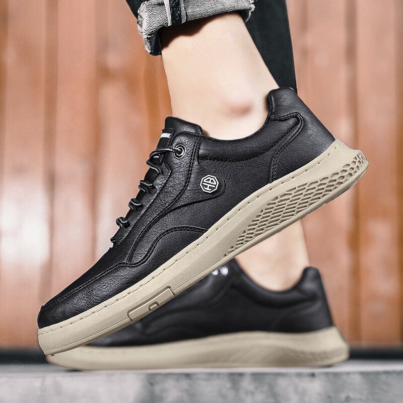 Herren Mikrofaser Leder Atmungsaktive Weiche Sohle Rutschfeste Frühlings Low Top Sportschuhe