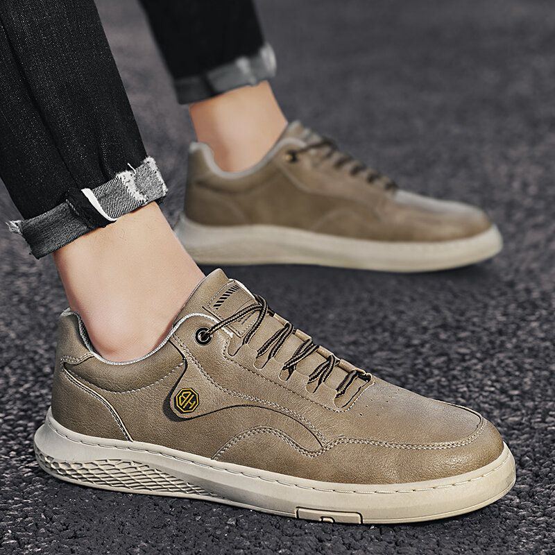 Herren Mikrofaser Leder Atmungsaktive Weiche Sohle Rutschfeste Frühlings Low Top Sportschuhe