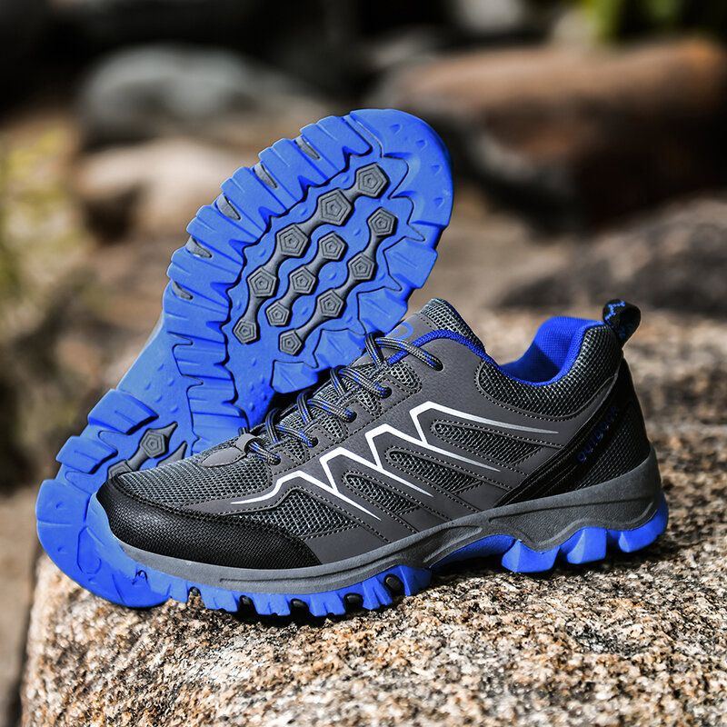 Herren Outdoor Sport Spleißen Mesh Gewebe Bequeme Atmungsaktive Rutschfeste Freizeit Wanderschuhe