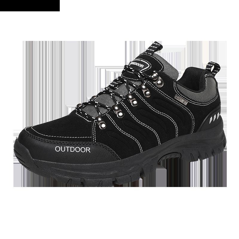 Herren Rindsleder Atmungsaktive Weiche Sohle Rutschfeste Schnürschuhe Zum Klettern Beiläufige Outdoor Schuhe