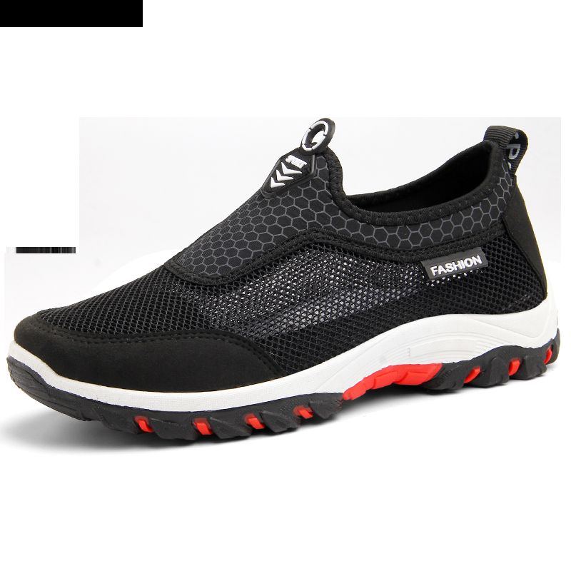 Herren Sport Splicing Mesh Gewebe Atmungsaktive Slip On Casual Walking Schuhe