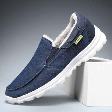 Herren Stitching Cloth Warm Comfy Elastic Slip On Sport Casual Flache Schuhe