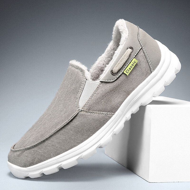 Herren Stitching Cloth Warm Comfy Elastic Slip On Sport Casual Flache Schuhe