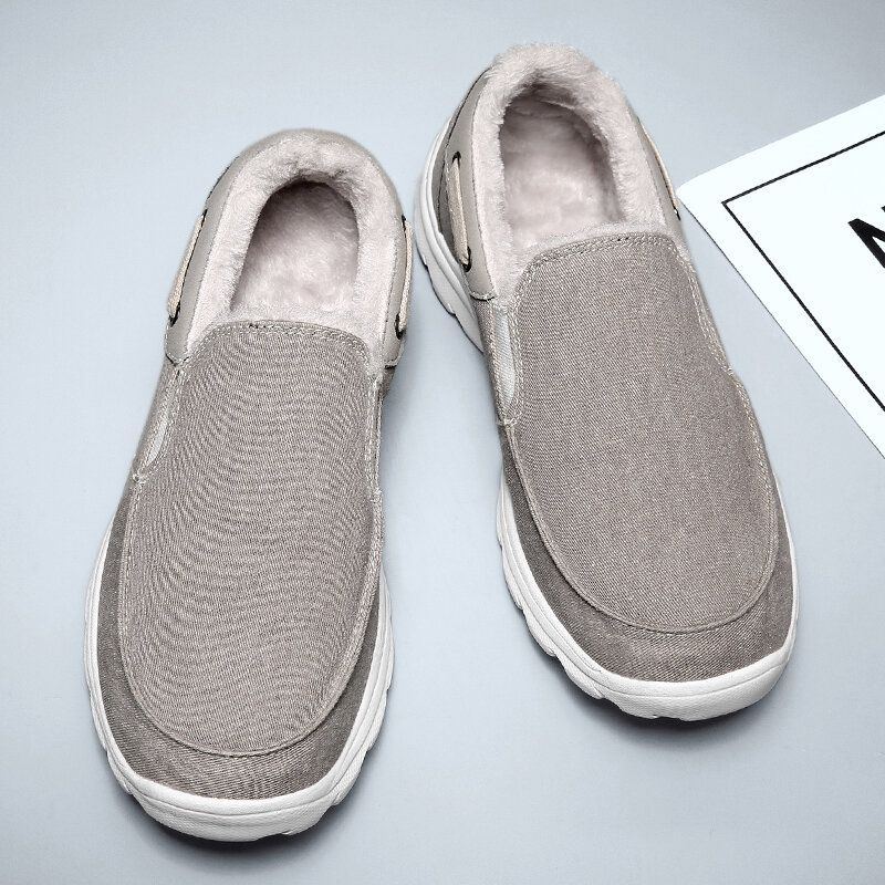 Herren Stitching Cloth Warm Comfy Elastic Slip On Sport Casual Flache Schuhe