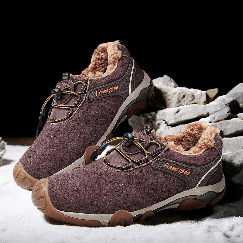 Herren Verdicken Warmes Plüschfutter Herbst Winter Outdoor Wanderschuhe