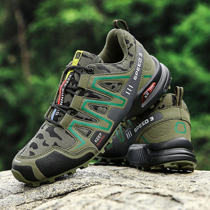 Men Camo Wandern Splicing Stilvolle Outdoor Running Schnürschuhe