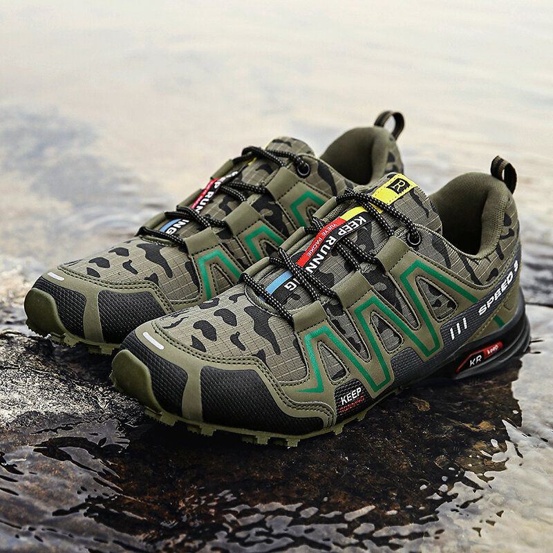 Men Camo Wandern Splicing Stilvolle Outdoor Running Schnürschuhe