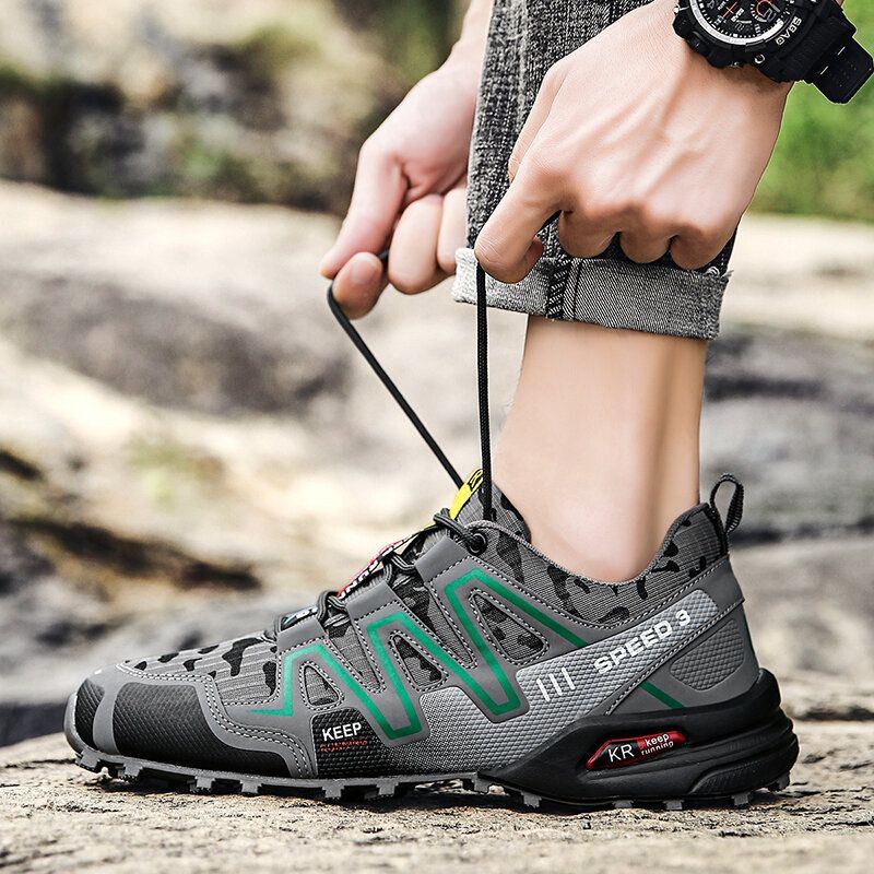 Men Camo Wandern Splicing Stilvolle Outdoor Running Schnürschuhe