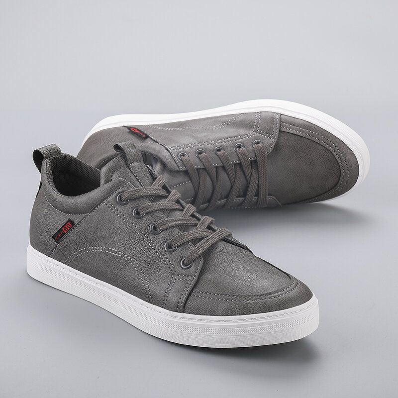 Men Canvas Breathable Soft Bottom Trendy Solid Lace Up Bequeme Freizeitschuhe