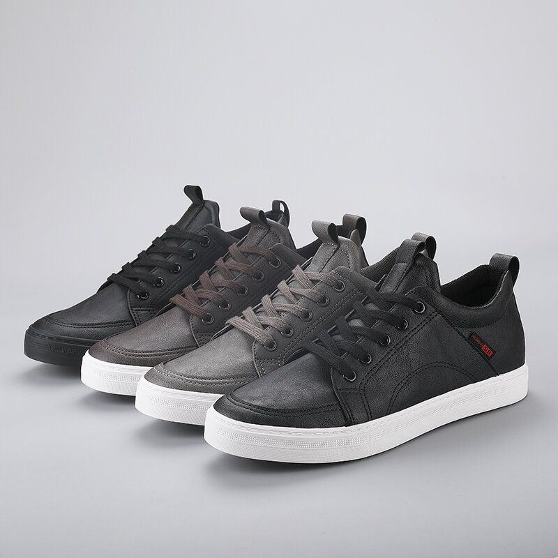 Men Canvas Breathable Soft Bottom Trendy Solid Lace Up Bequeme Freizeitschuhe