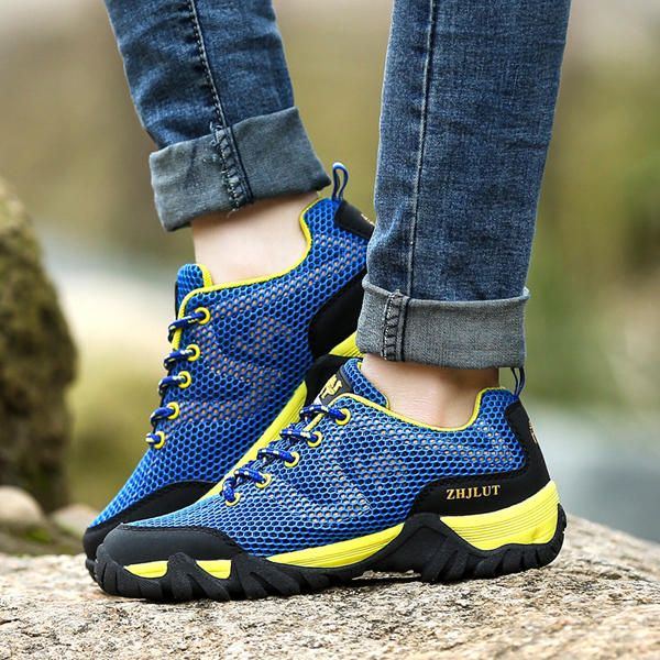 Unisex Outdoor Sportschuhe Mit Schnürung In Großen Größen Atmungsaktive Wanderschuhe