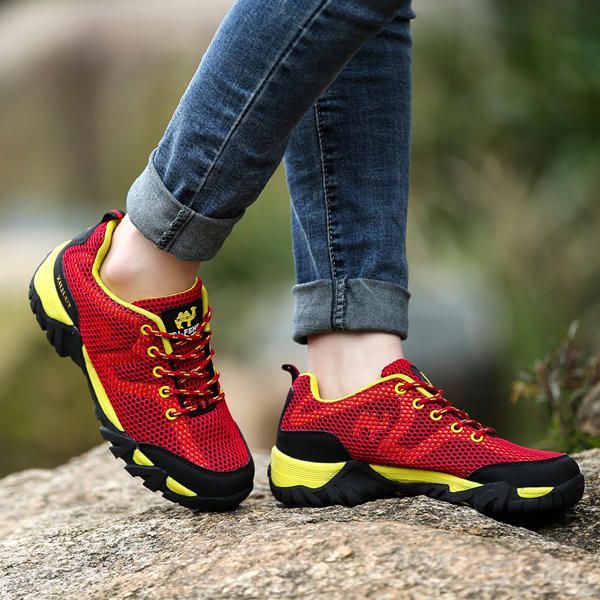 Unisex Outdoor Sportschuhe Mit Schnürung In Großen Größen Atmungsaktive Wanderschuhe