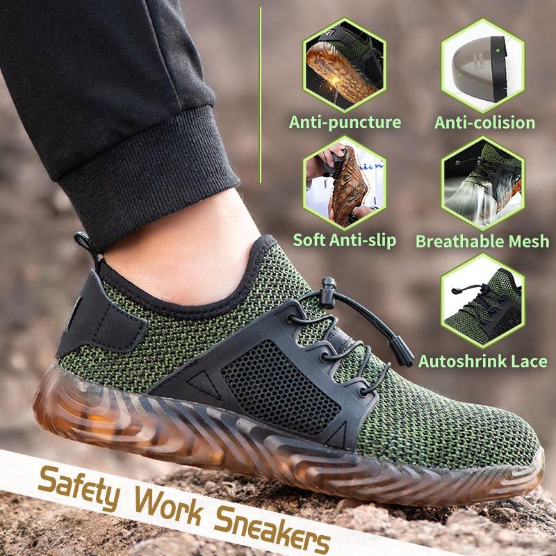 Wander Stahlkappen Arbeitssicherheitsschuhe Für Herren Mesh Anti Rutsch Schuhe