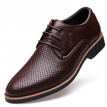 Atmungsaktive Ausgehöhlte Mikrofaser Business Casual Oxfords Für Herren