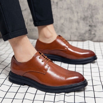 Atmungsaktive Bequeme Spitze Zehen Vintage Oxford Business Business Schuhe Für Herren