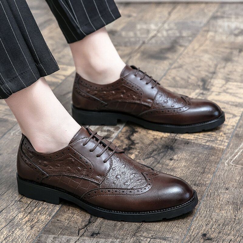 Atmungsaktive Herren Mikrofaser Mit Weicher Sohle Reine Farbe Oxfords Lässige Business Schuhe