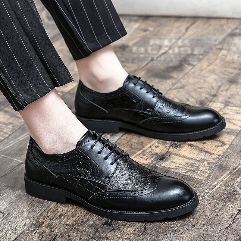 Atmungsaktive Herren Mikrofaser Mit Weicher Sohle Reine Farbe Oxfords Lässige Business Schuhe