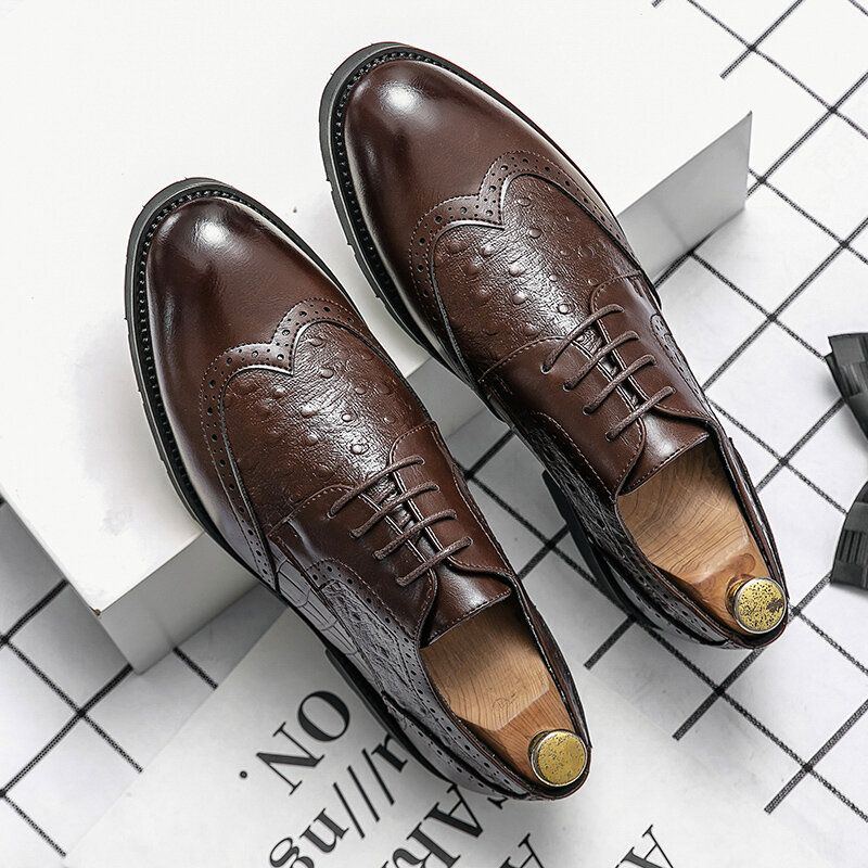 Atmungsaktive Herren Mikrofaser Mit Weicher Sohle Reine Farbe Oxfords Lässige Business Schuhe